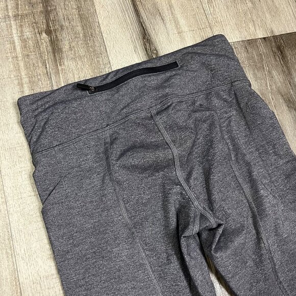 Lululemon Athletic Pace Rival MR Cropped Yoga Pants Heathered Black Size 4 - Picture 5 of 9